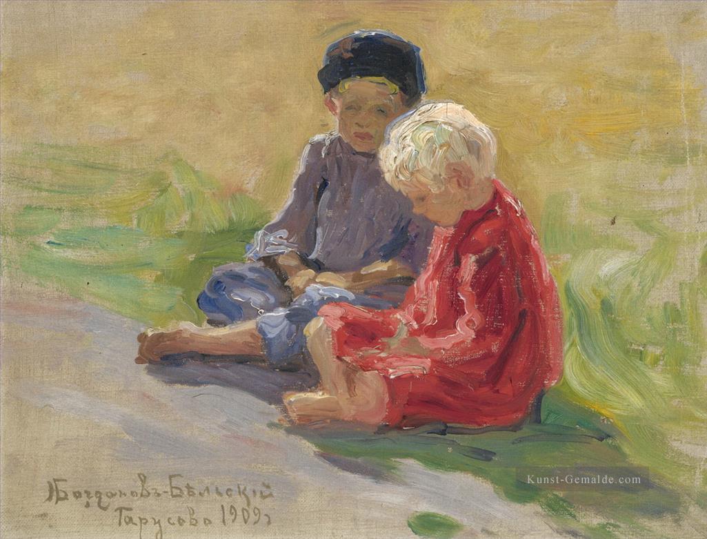 Spielen Kinder Nikolay Bogdanov Belsky Kinder Kinder impressionismus Ölgemälde